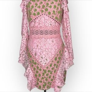 Whimsical Fairycore Dress. Grunge Bohemian Skater Dress Size 8